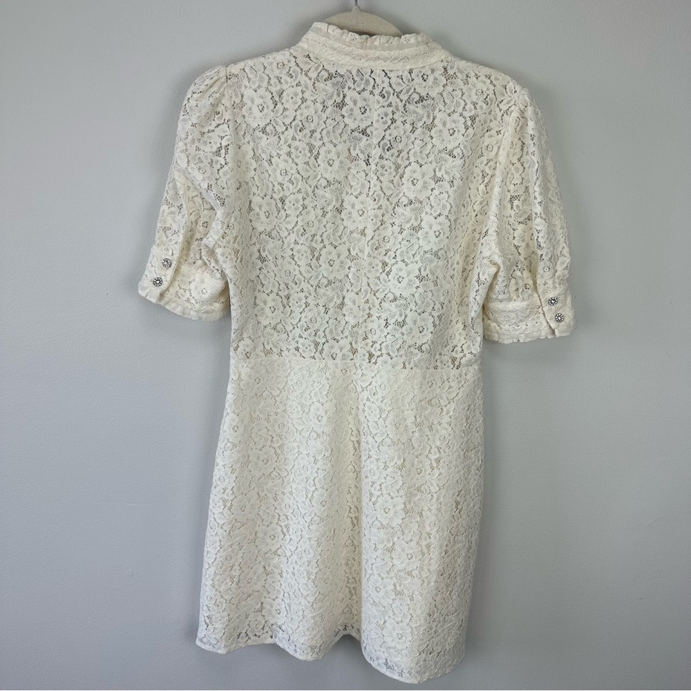 Zara Blogger Favorite Lace Rhineston Button Mini Dress - Picture 5 of 12